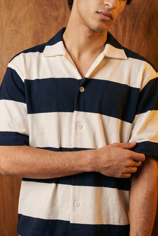 Oversized Striped Shirt in Blue