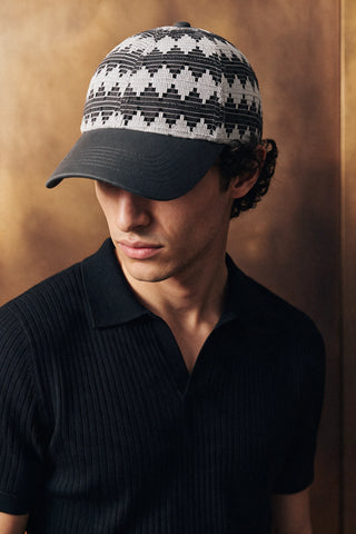 Crochet Panel Baseball Cap / GREY CAP ATTIR-UNISEX