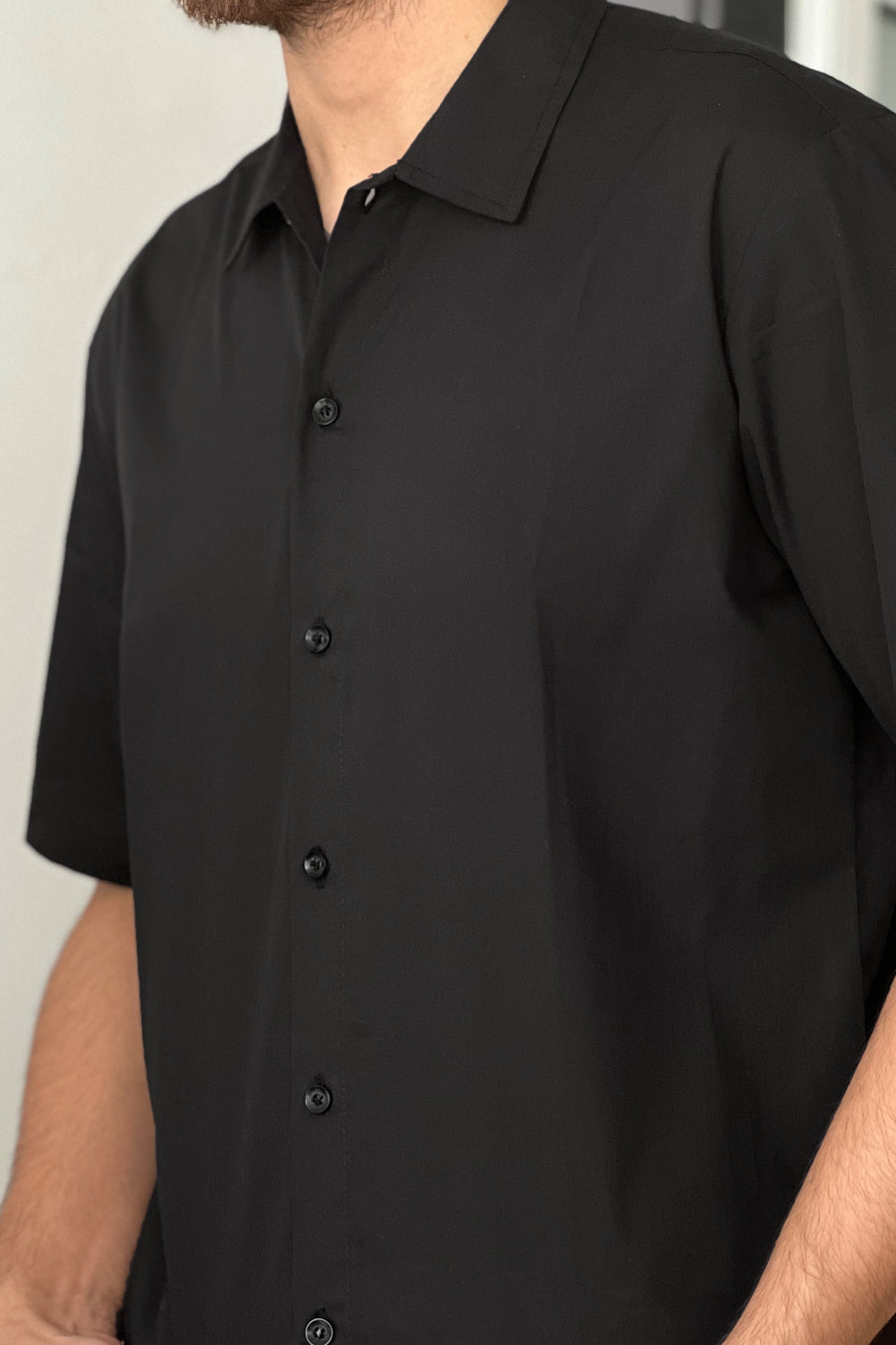 Basic Cotton Shirt in Black