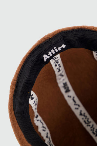 Fuzzy Wool Flat Cap in Wood