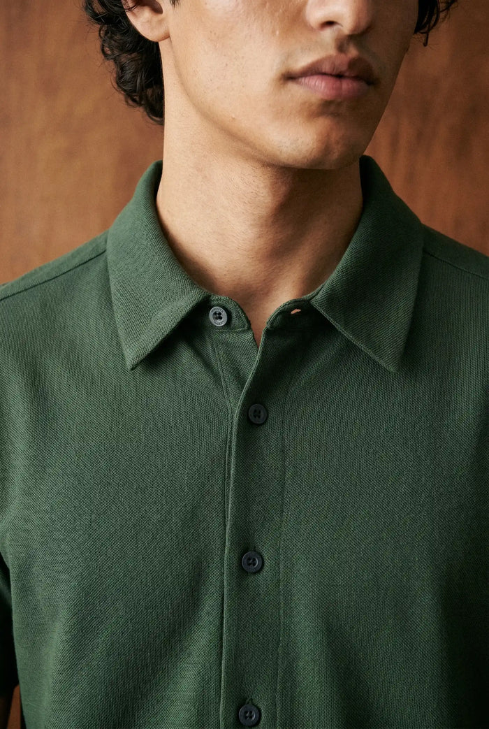 Pique Relaxed-fit Shirt in Forest Green