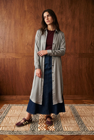 Long Beach Shirt in Crinkle Silk