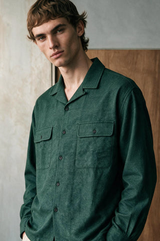Camp Collar Brushed Shacket OVERSHIRT ATTIR-MEN