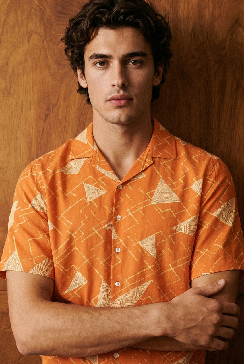 Geometric Print Shirt SHIRT ATTIR-UNISEX