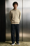 Melange Effect Quarter Zip / BEIGE MOCKNECK ATTIR-MEN