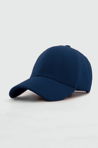 Waffle Textured Baseball Cap in Navy