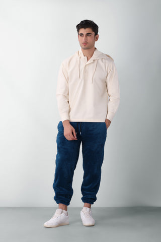 Teddy Fur Bottoms in Navy Blue