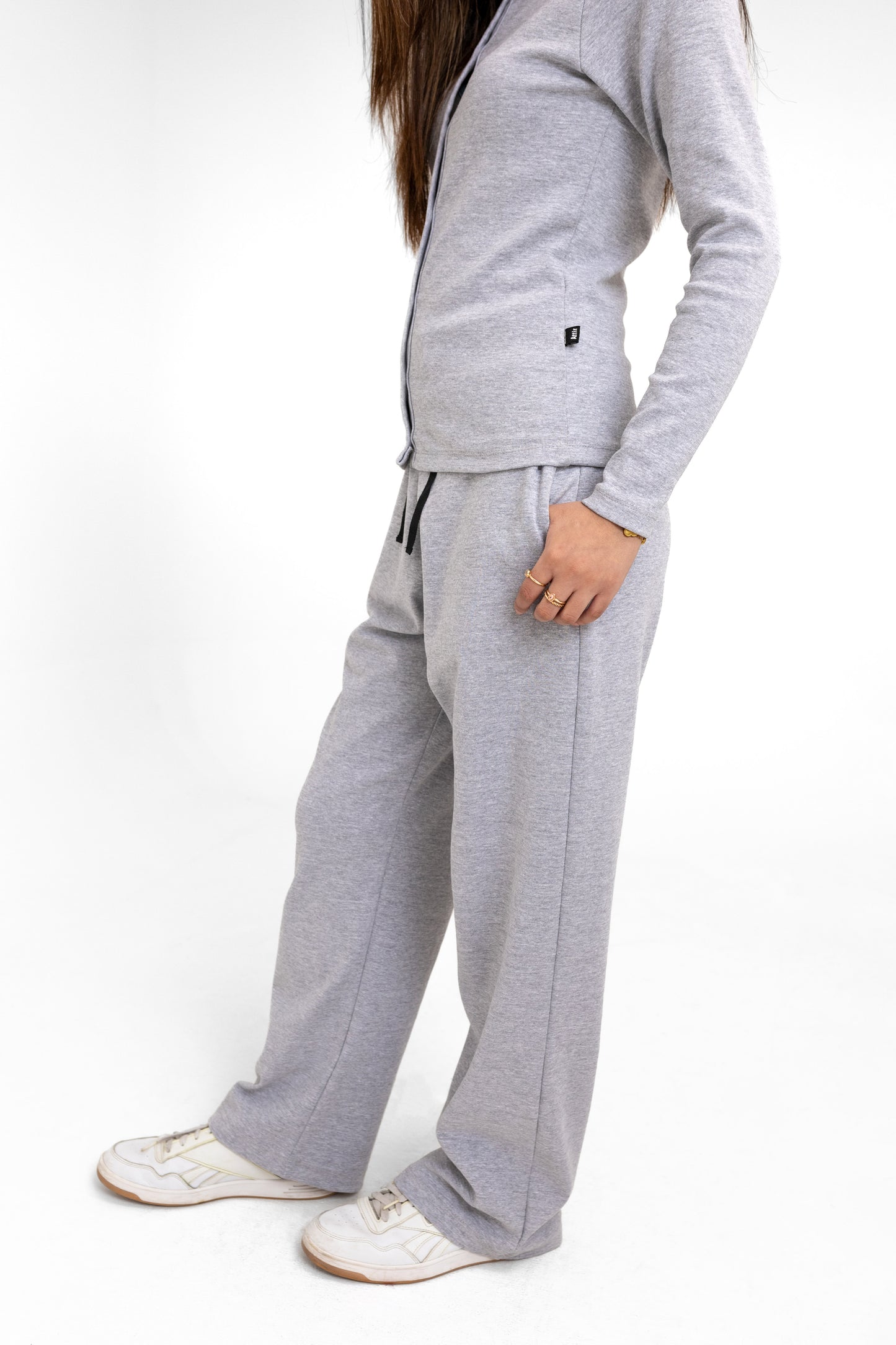 Stretchy Co-ord Set in Grey Marl