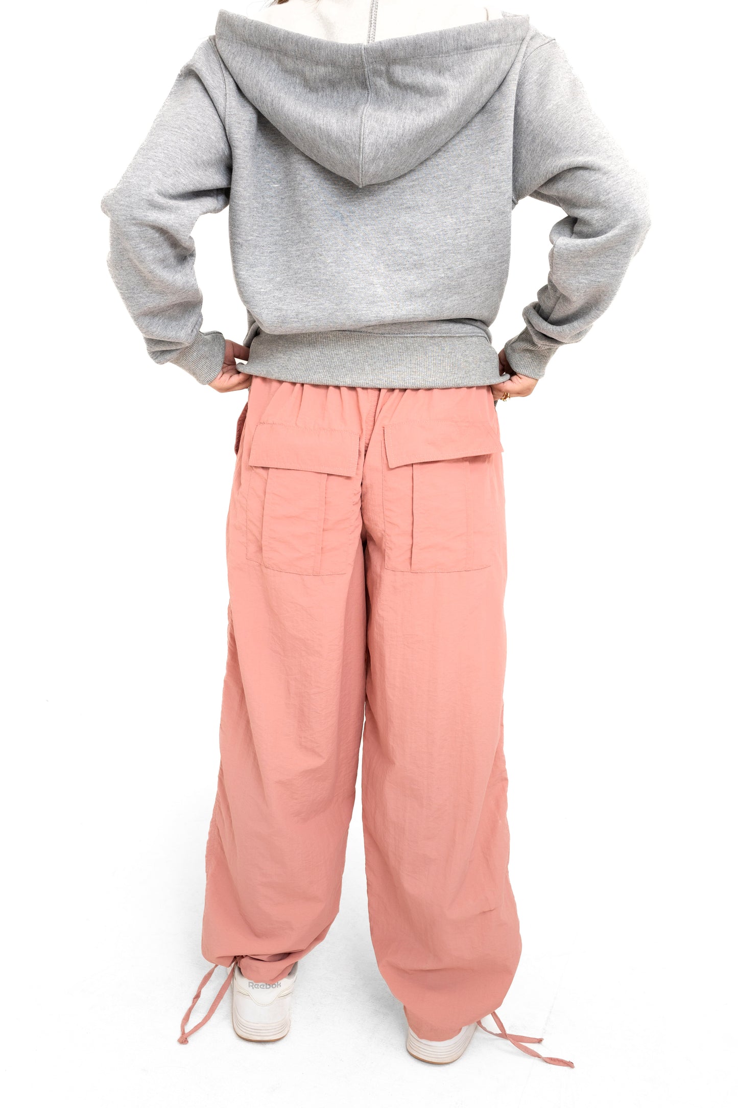 Nylon Parachute Trouser in Dusty Pink