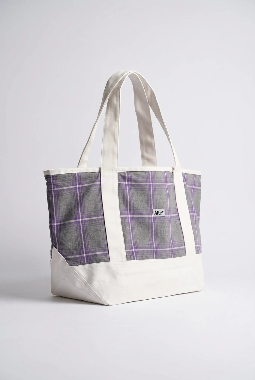 Oversized Tote Bag in Flannel TOTE ATTIR-UNISEX