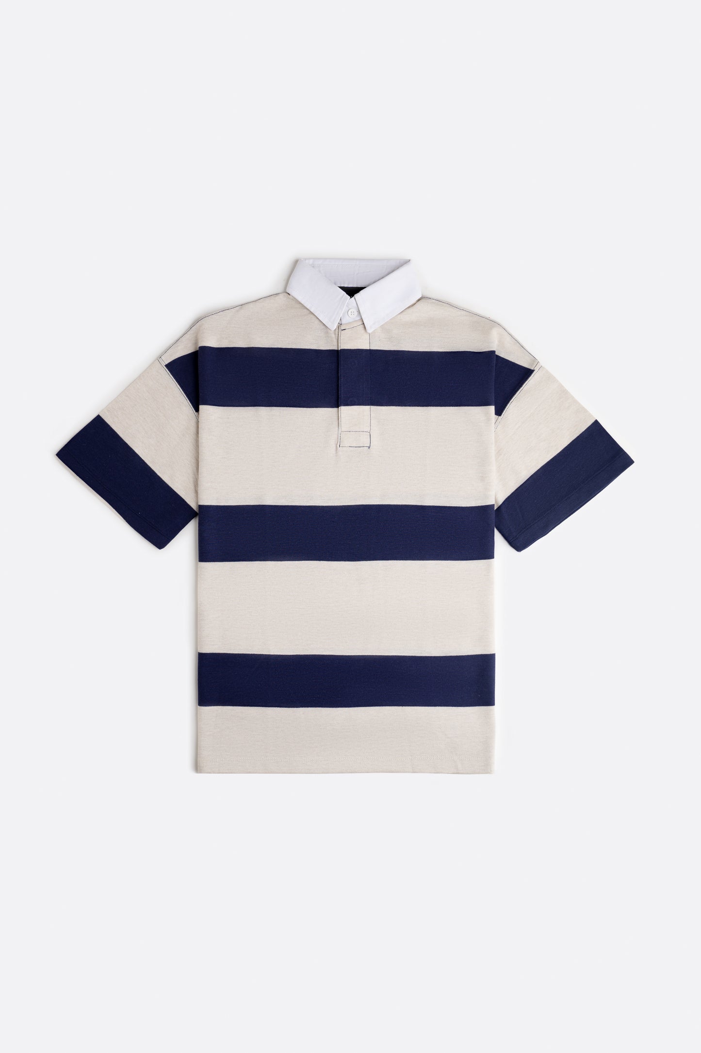 Oversized Striped Rugby Polo Shirt