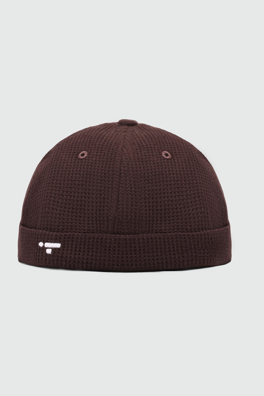 Waffle Textured Docker Cap in Mocha CAP ATTIR-UNISEX