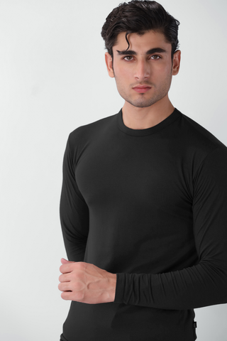 Perfect Fit Long Sleeves T-shirt in Black
