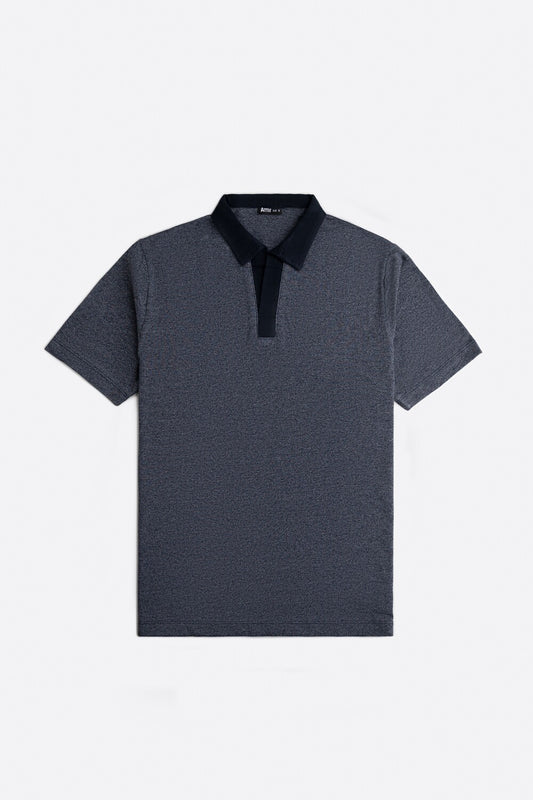 Contrast Polo Shirt with Revere Collar