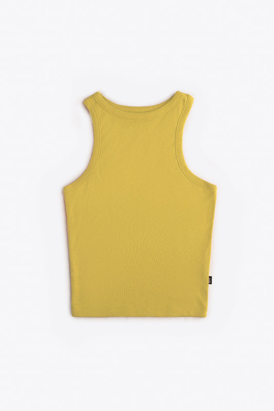 Rib-knit Tank Top in Cyber Yellow