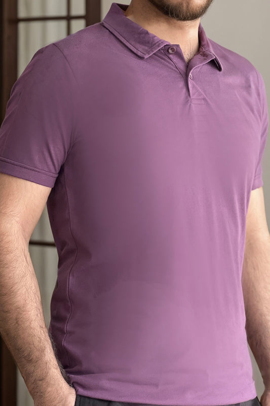 Comfort Polo in Plum Jersey