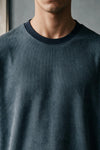 Jacquard Knit T-shirt / BLUE MELANGE TEE ATTIR-MEN