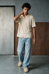 Smock Camp Collar Shirt / BEIGE SHIRT ATTIR-UNISEX