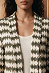 Crochet Lapel Collar Jacket / OLIVE JACKET ATTIR-WOMEN
