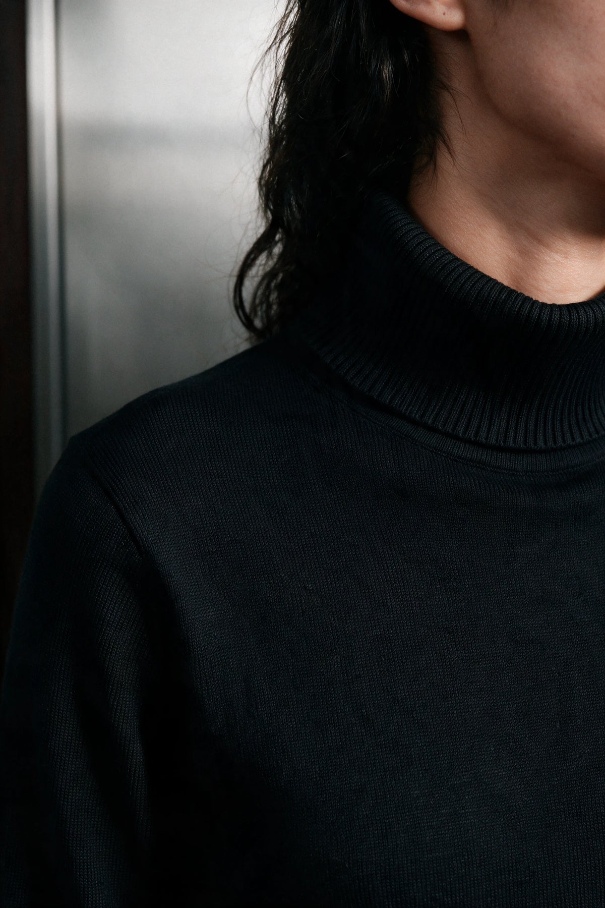 Knitted Turtleneck Sweater / BLACK SWEATER ATTIR-WOMEN