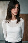 Jacquard Jersey Top / WHITE TOP ATTIR-WOMEN