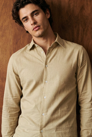Basic Cotton Shirt in Khaki
