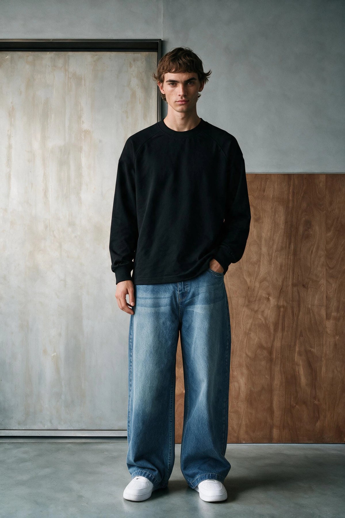 Lightweight Sweatshirt / BLACK TEE ATTIR-UNISEX