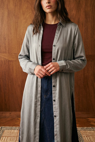 Long Beach Shirt in Crinkle Silk
