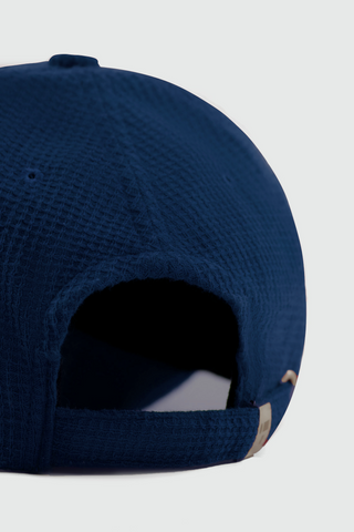 Waffle Textured Baseball Cap in Navy