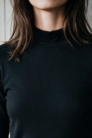 Rib-Knit Mock Neck Top MOCKNECK ATTIR-WOMEN