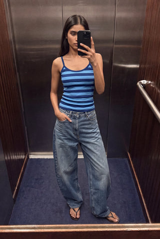 Striped Sleeveless Top in Blue
