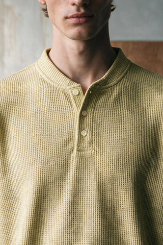 Melange Effect Henley Shirt HENLEY ATTIR-MEN