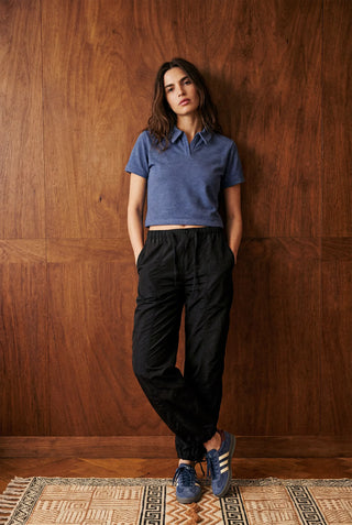 Nylon Parachute Trouser in Black