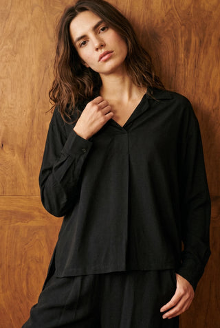 Pleated Co-ord Set in Ink Black