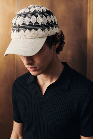 Crochet Panel Baseball Cap / OFF WHITE CAP ATTIR-UNISEX