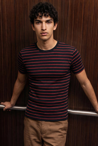 Perfect Fit Striped T-shirt in Black