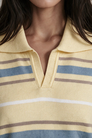 Knitted Polo Jumper / LEMON YELLOW