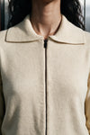 Zip Up Knitted Jumper / BEIGE SWEATER ATTIR-WOMEN