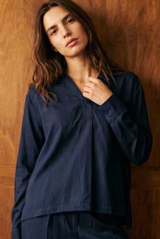 Pleated Co-ord Set in Dark Navy