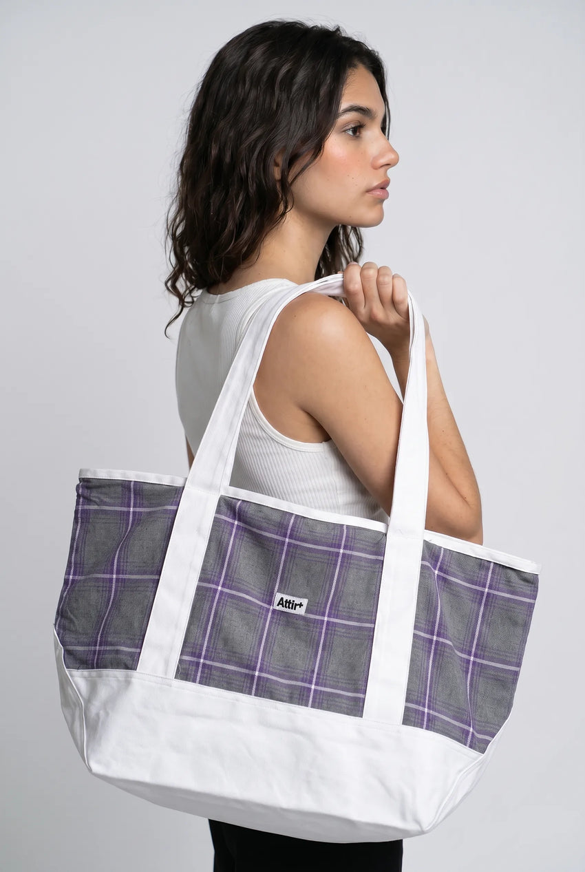Oversized Tote Bag in Flannel TOTE ATTIR-UNISEX