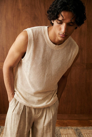 Crochet Tank Top in Cream