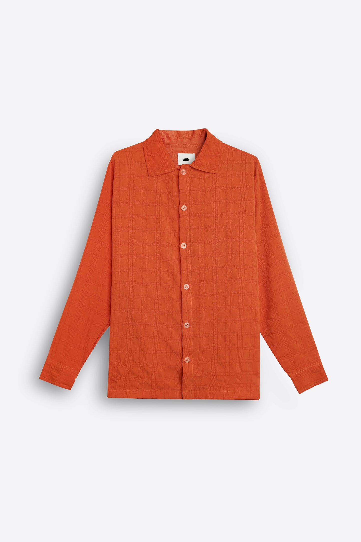 Creased-Effect Over Shirt in Orange