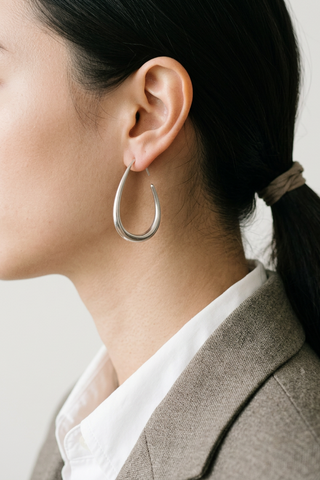 Slim Oval Hoop Earrings EARRING ATTIR-WOMEN