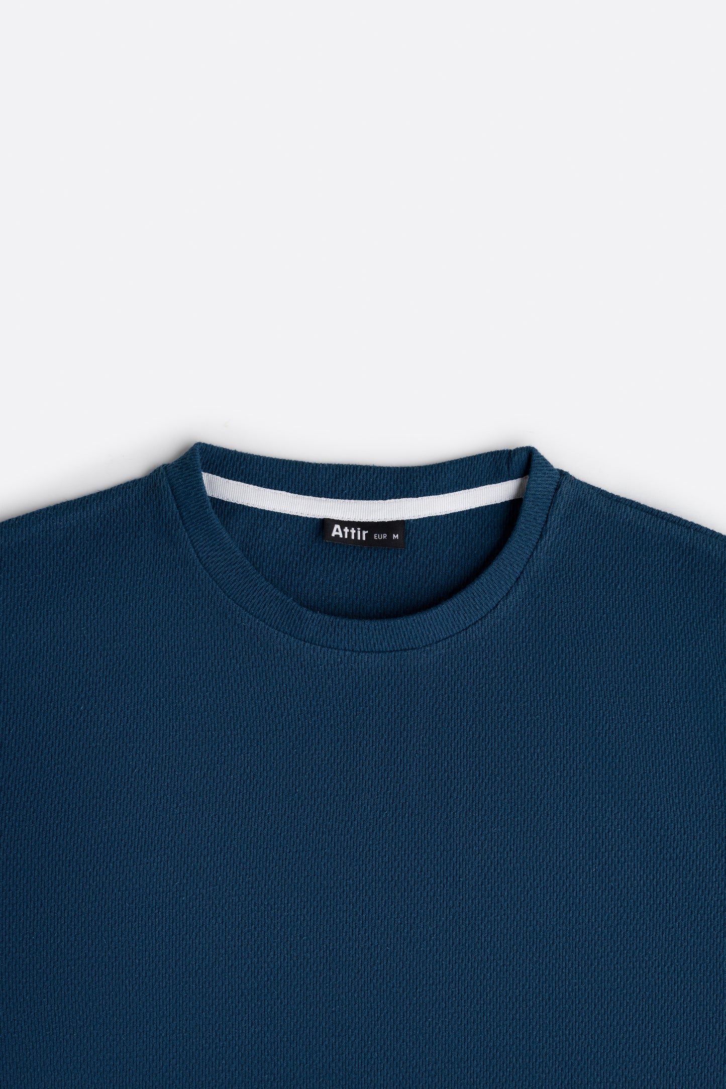 Textured-Knit T-shirt in Pacific Blue
