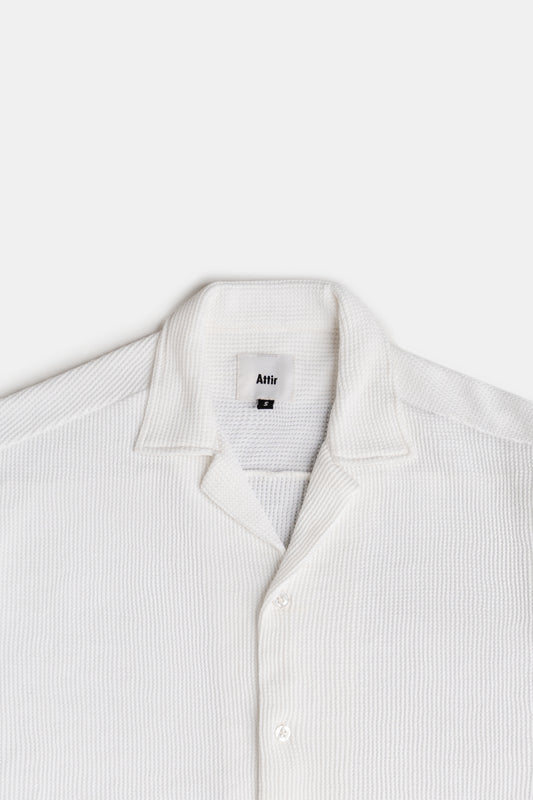 Waffle Textured Shirt in Salt White
