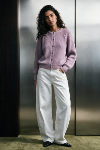 Brushed Raglan Cardigan / Purple SWEATER ATTIR-WOMEN