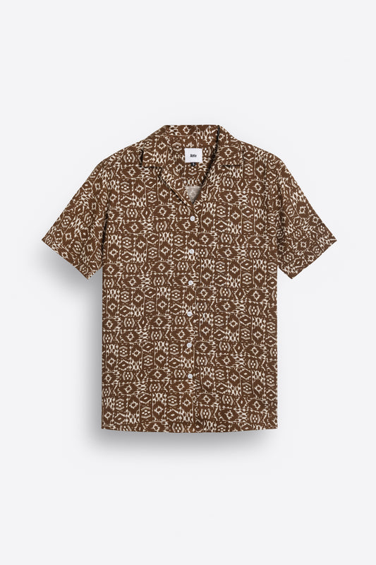 Brown Abstract Print Shirt