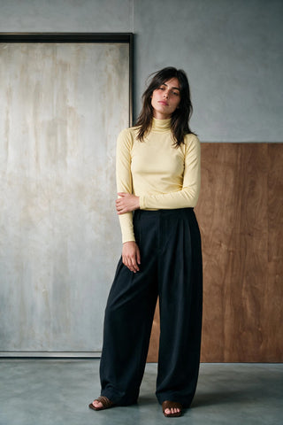 Rib-Knit Mock Neck Top MOCKNECK ATTIR-WOMEN