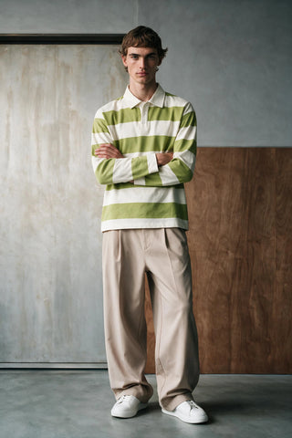 Striped Polo Shirt with Contrast Detail RUGBYPOLO ATTIR-UNISEX