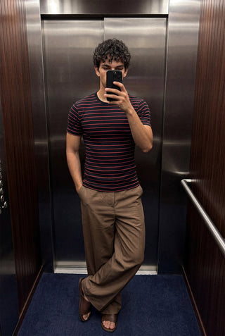 Perfect Fit Striped T-shirt in Black